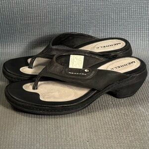 Merrell‎ Luxe Thong Black Leather Sandals Women’s Size 8